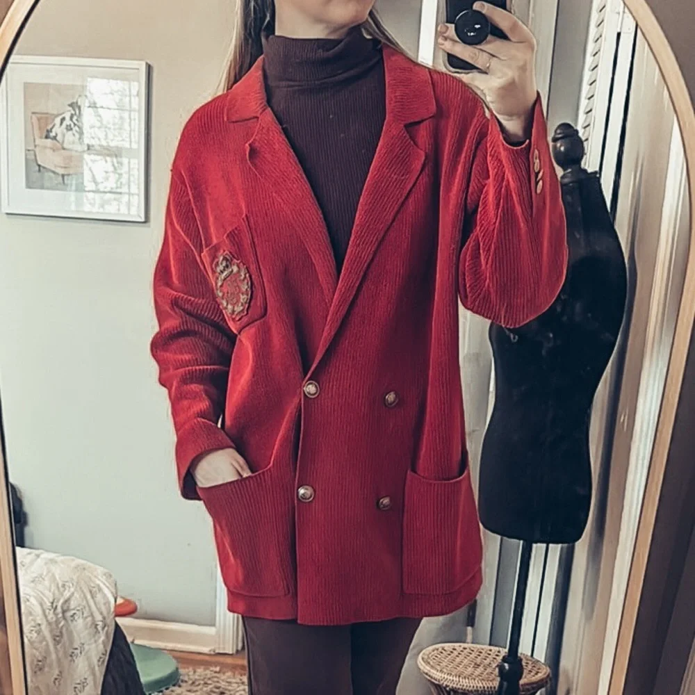VINTAGE Ralph Lauren Red Women's Blazer - Picture 2 of 11